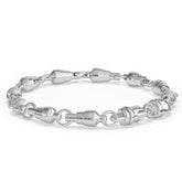 Mens Sterling Silver Fishing Swivel Link Bracelet by Nautical Treasure Jewelry
